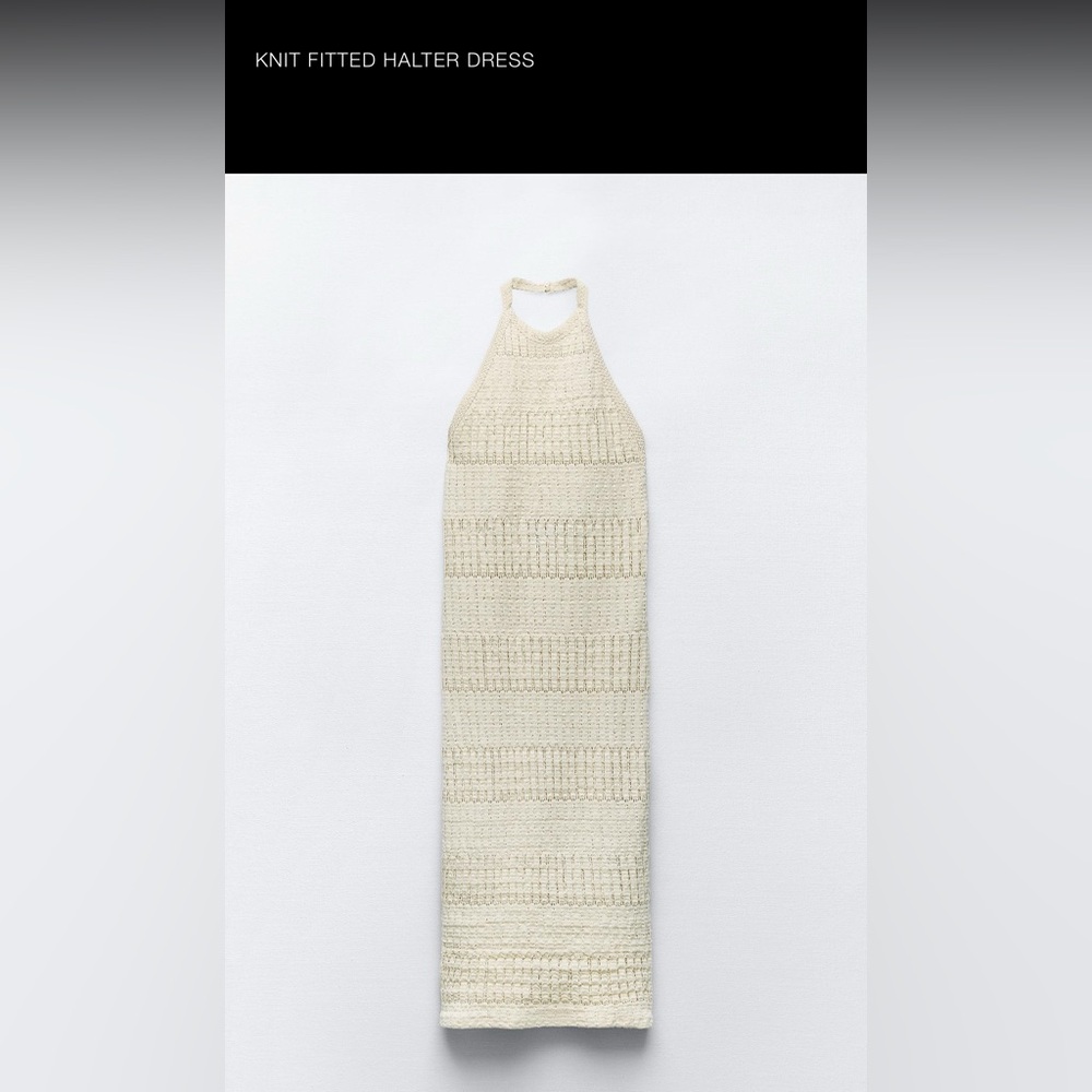 ZARA-KNIT FITTED HALTER DRESS